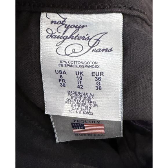 NYDJ Marilyn Straight Jeans Black 6 Rhinestone‎ Pockets - Picture 5 of 8